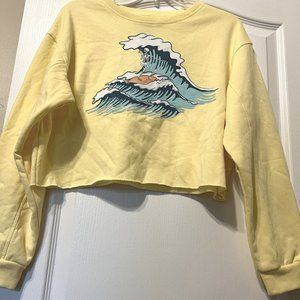 LOCAL SCENE- Surfing,skeleton on wave, cropped sweatshirt, Good vibes & Sunshine